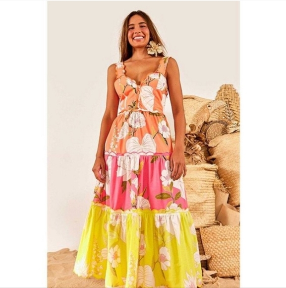 Farm Rio Neon Garden Mididress - Picture 1 of 8